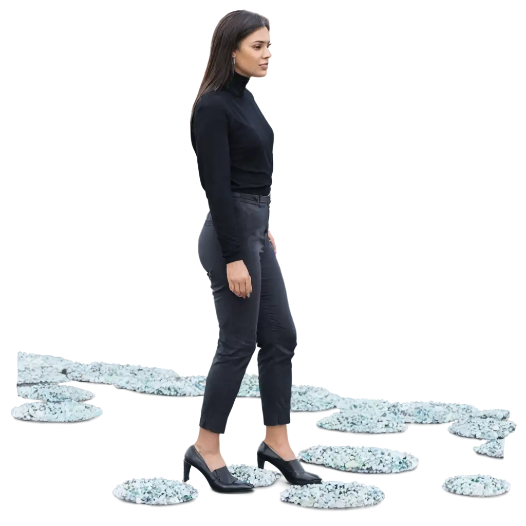 Stunning-PNG-Image-Woman-Walking-on-Crystals-Captivating-Artwork-for-Online-Engagement