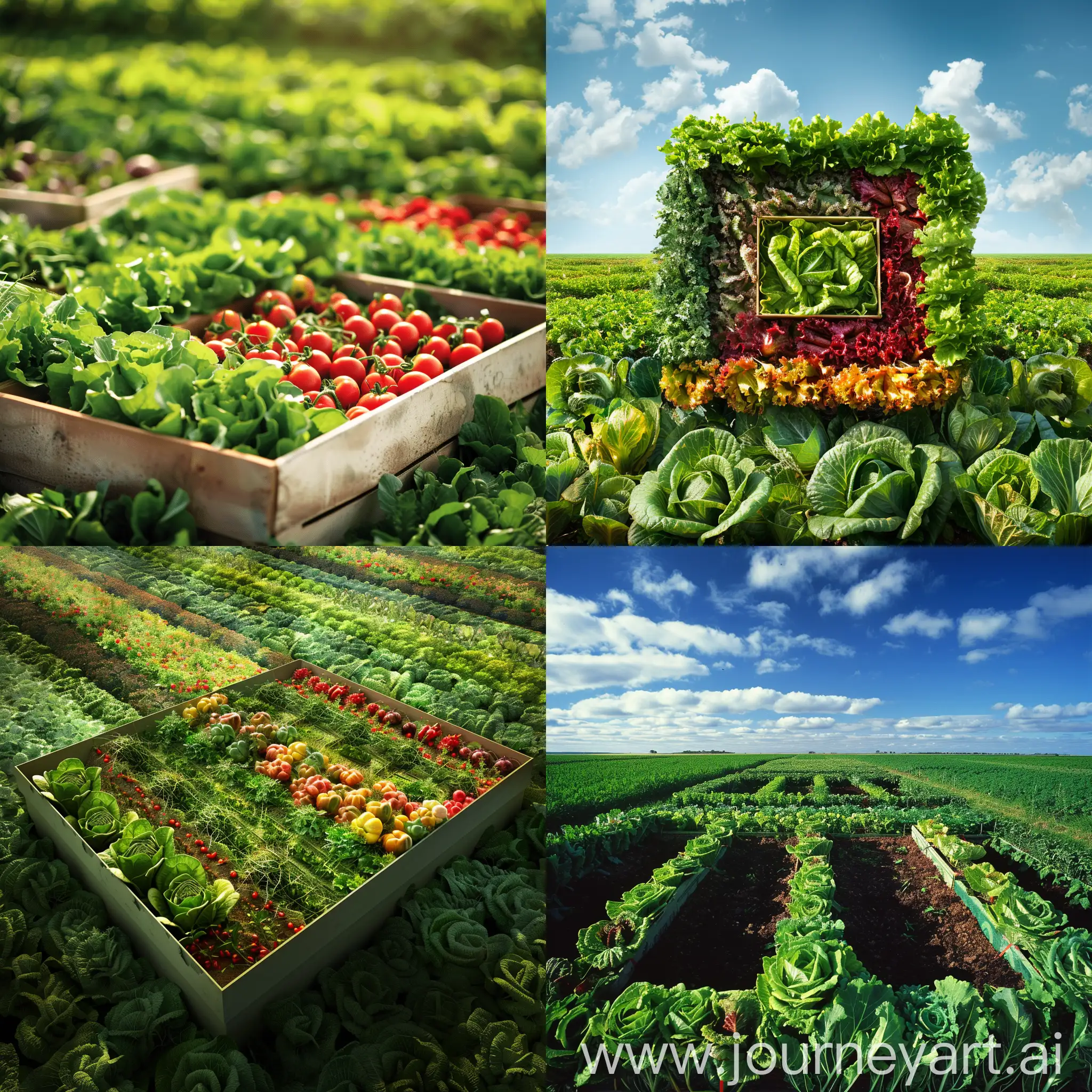 Real box shaped vegetable field background image
