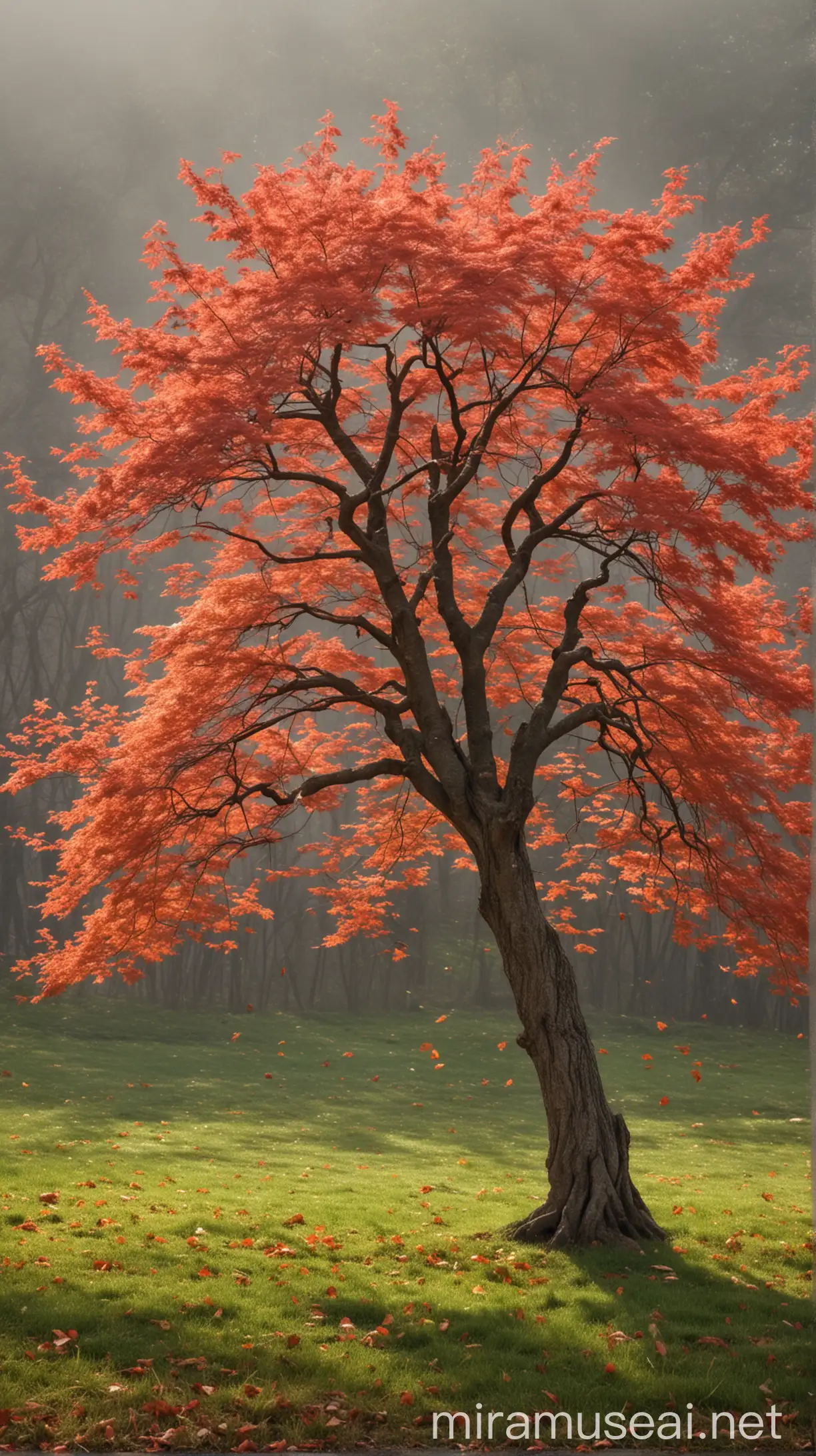 Breezy Serenity Wind Blowing Through a Majestic Maple Tree