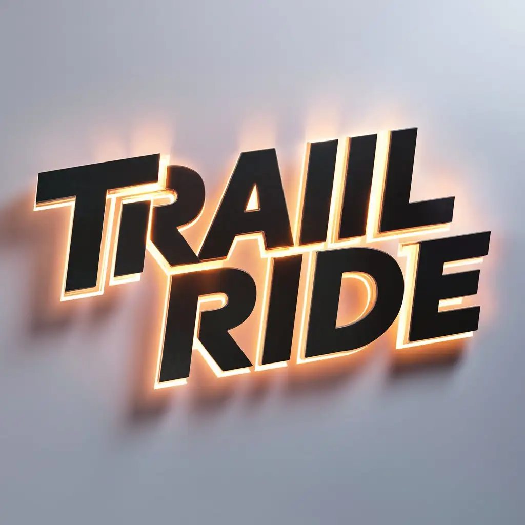 trailride word on a logo in 3d on white background

