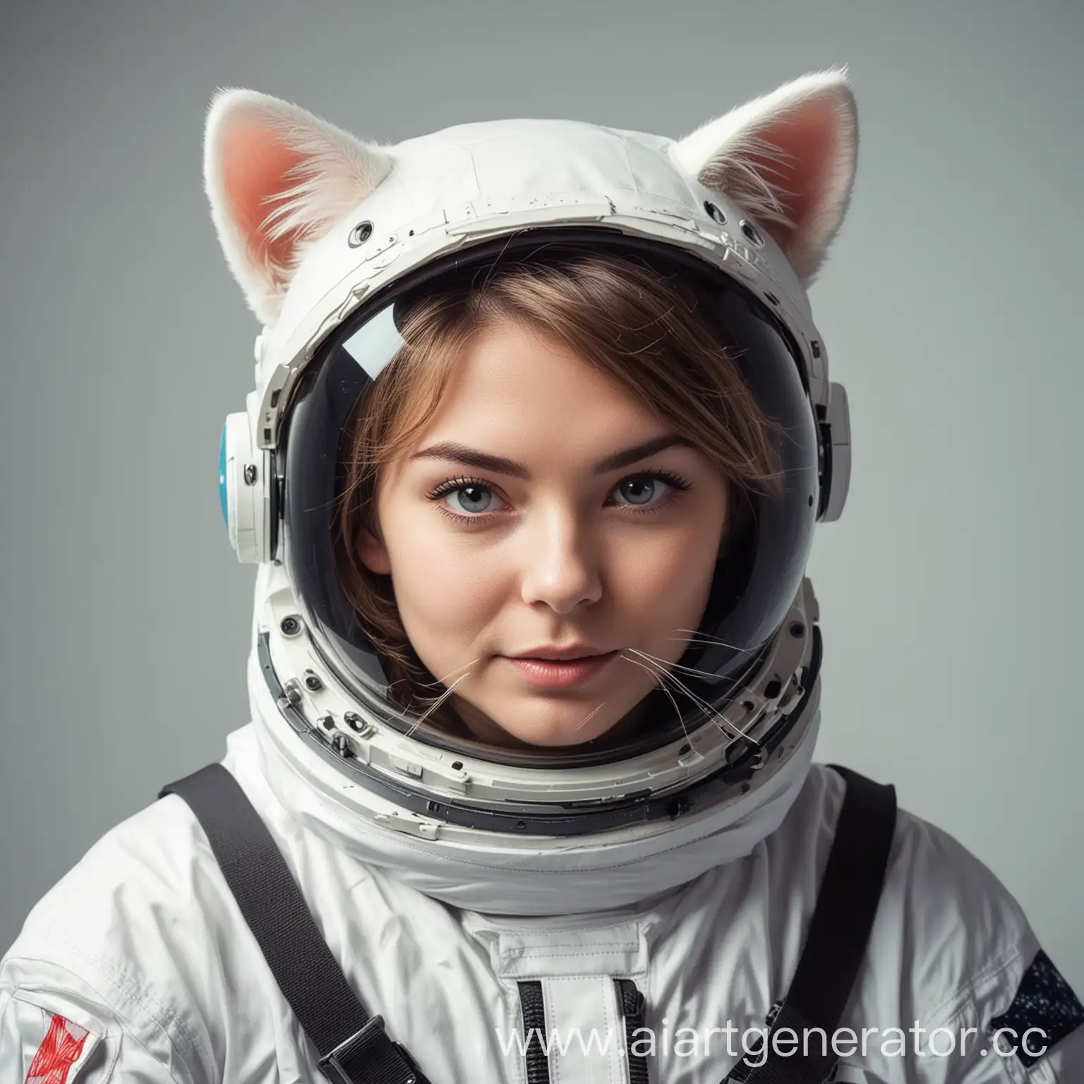 Астронавт в море шлем с кошачьими ушками
