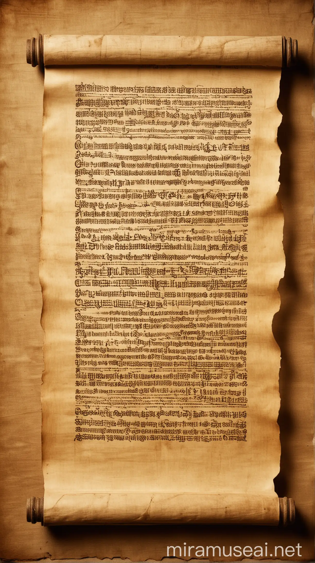 Ancient open scroll in ancient world 