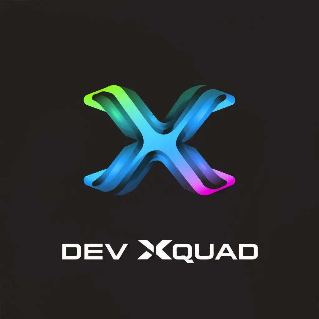 a logo design,with the text "Dev Xquad", main symbol:Technology Industry,complex,be used in Technology industry,clear background