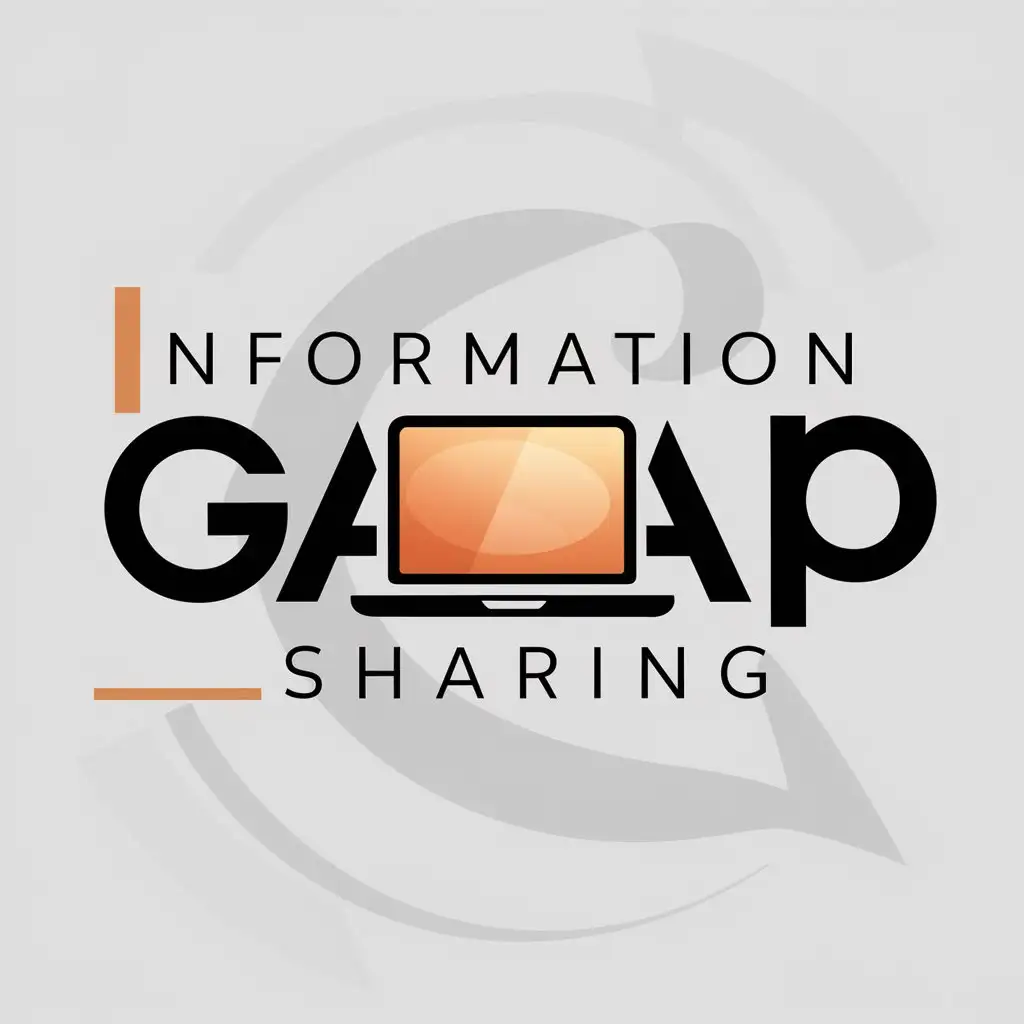 a logo design,with the text "information gap sharing", main symbol:💻,Moderate,clear background