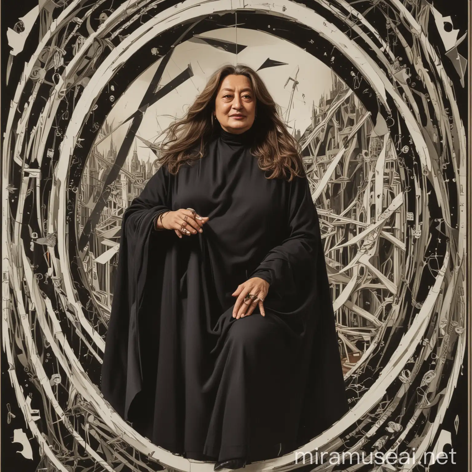 Zaha Hadid Tarot Card Deconstructivist Architect on The Fool Card