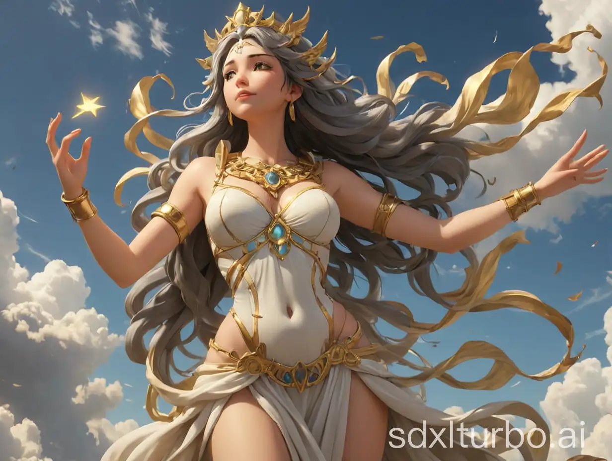 The goddess patching the sky