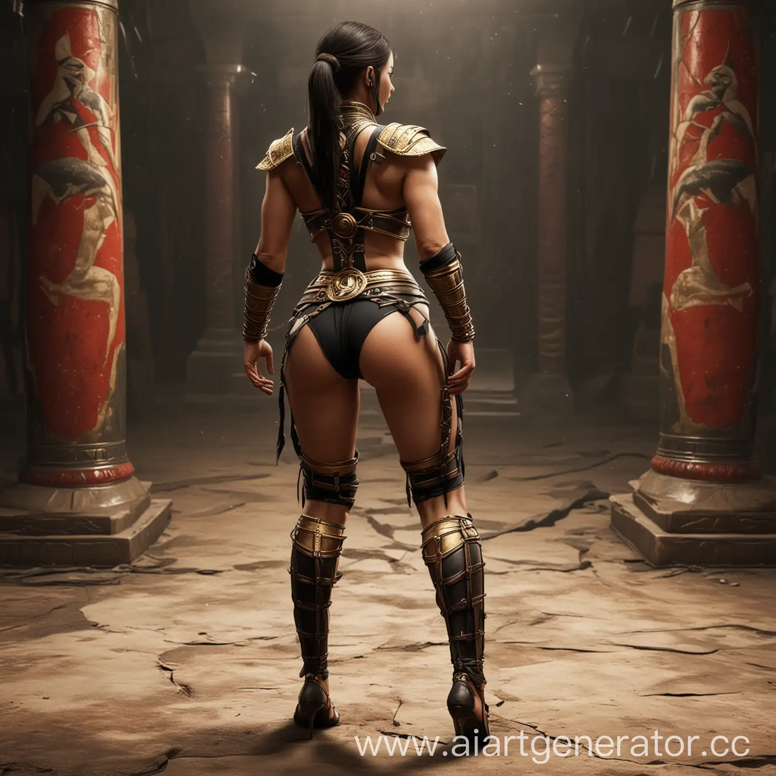 Mortal-Kombat-Inspired-Egyptian-Style-Girl-Standing-with-Back-Turned