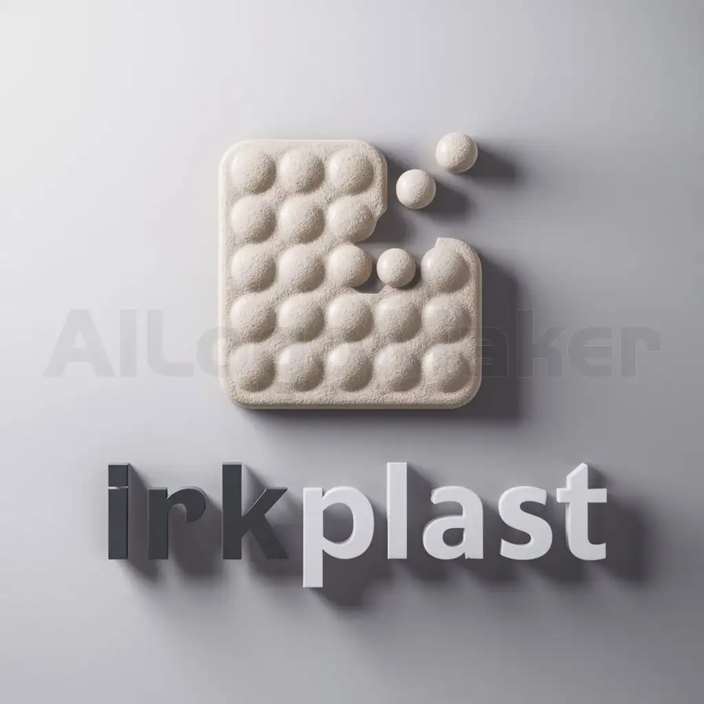 a logo design,with the text "IrkPlast", main symbol:soapy air bubble wrap,Moderate,clear background