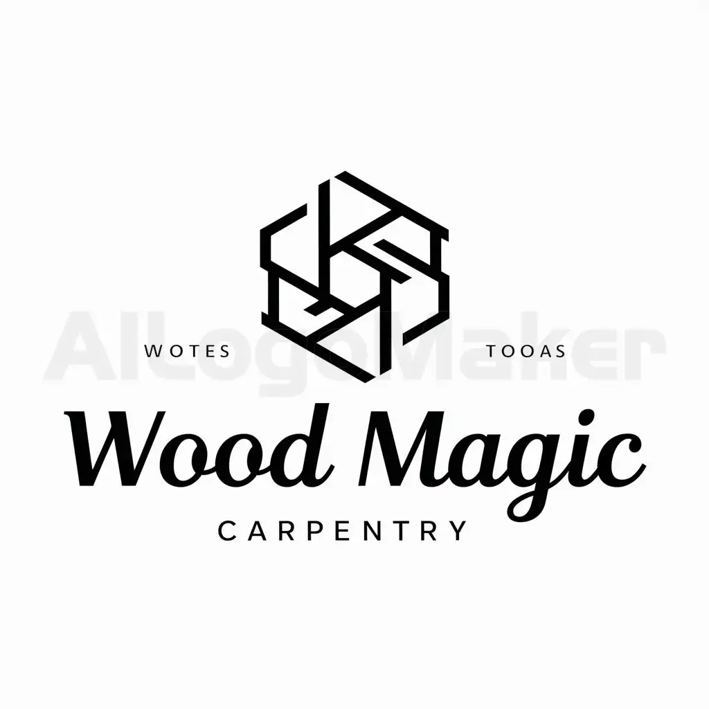 a logo design,with the text "Wood magic", main symbol:geometric figure,complex,be used in Carpentry workshop industry,clear background