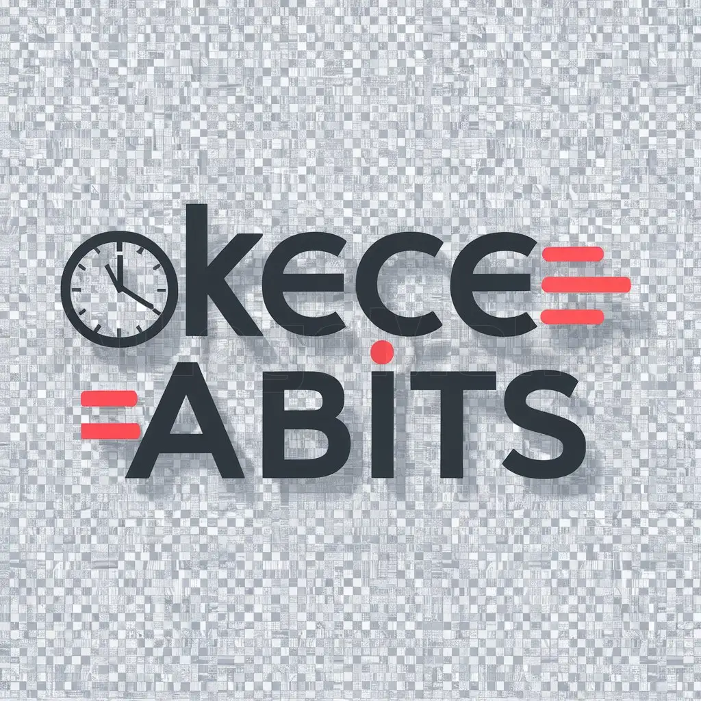 a logo design,with the text "kece abits", main symbol:clock,Moderate,be used in beli di sini jika ingin kece industry,clear background