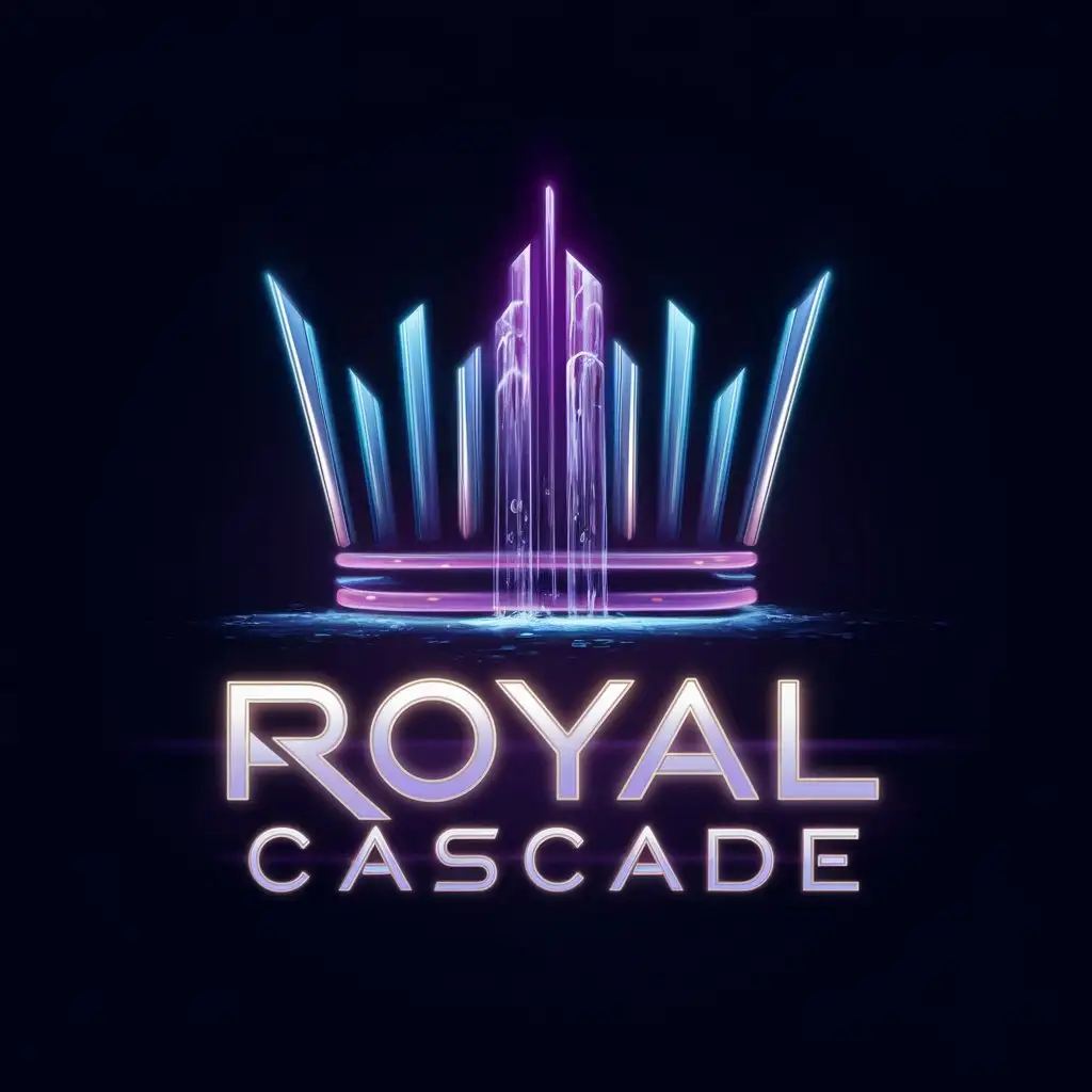Logo for a company called "Royal Cascade" cyberpunk themed themed
 