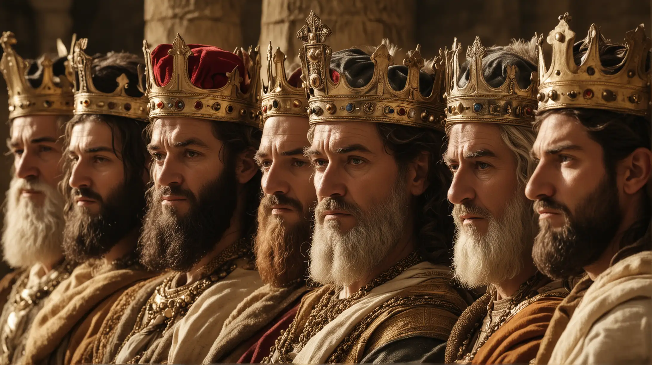 CloseUp Portraits of Kings from the Biblical Era of King David