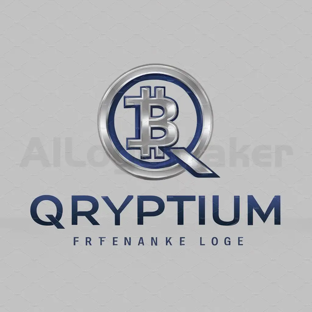 a logo design,with the text "Qryptium", main symbol:Cryptocurrency,Moderate,be used in Finance industry,clear background
