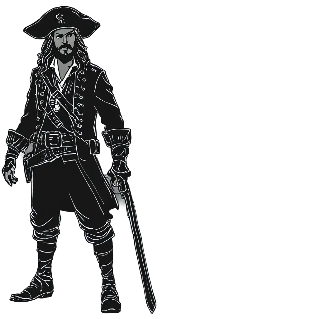 HighQuality-Pirate-Line-Art-PNG-Enhance-Your-Designs-with-Captivating-Illustrations