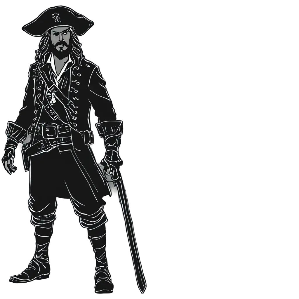 pirate line art