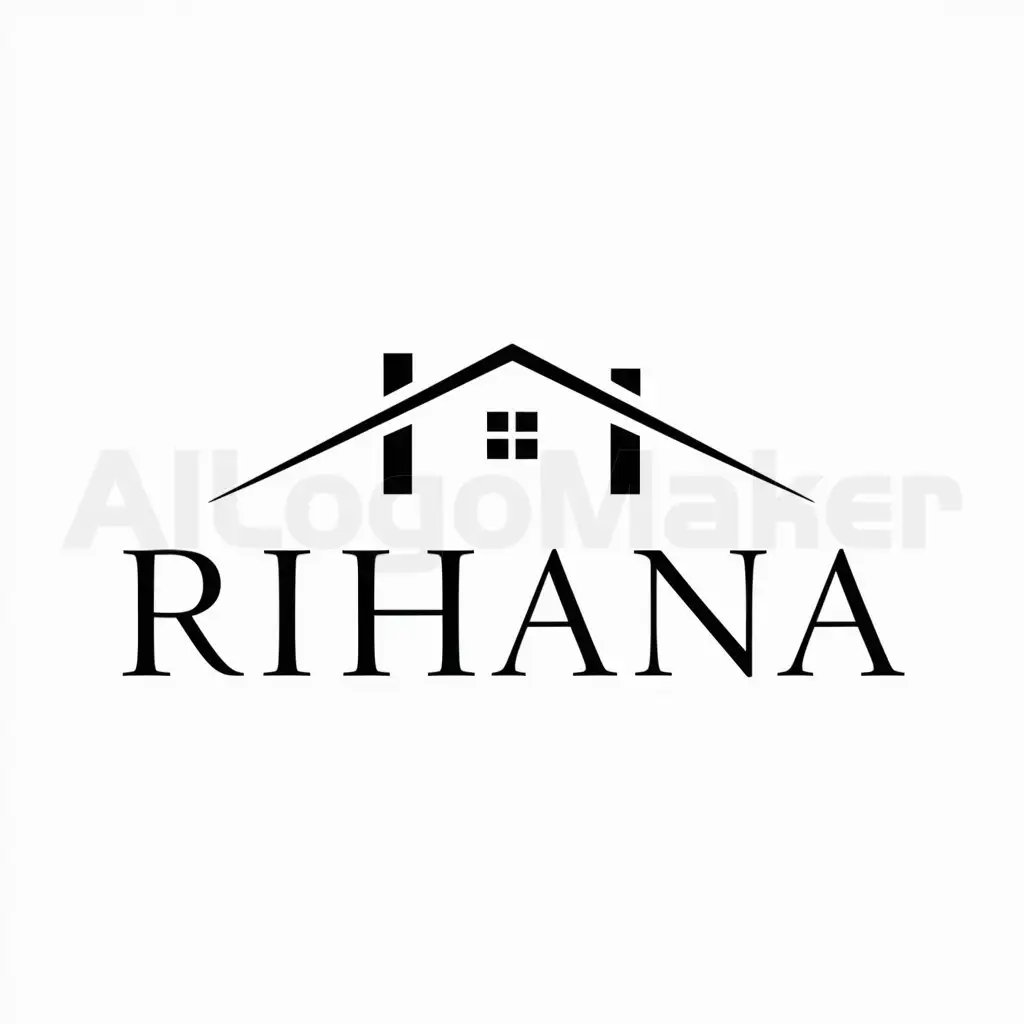 a logo design,with the text "Rihana", main symbol:house,Moderate,be used in Real Estate industry,clear background
