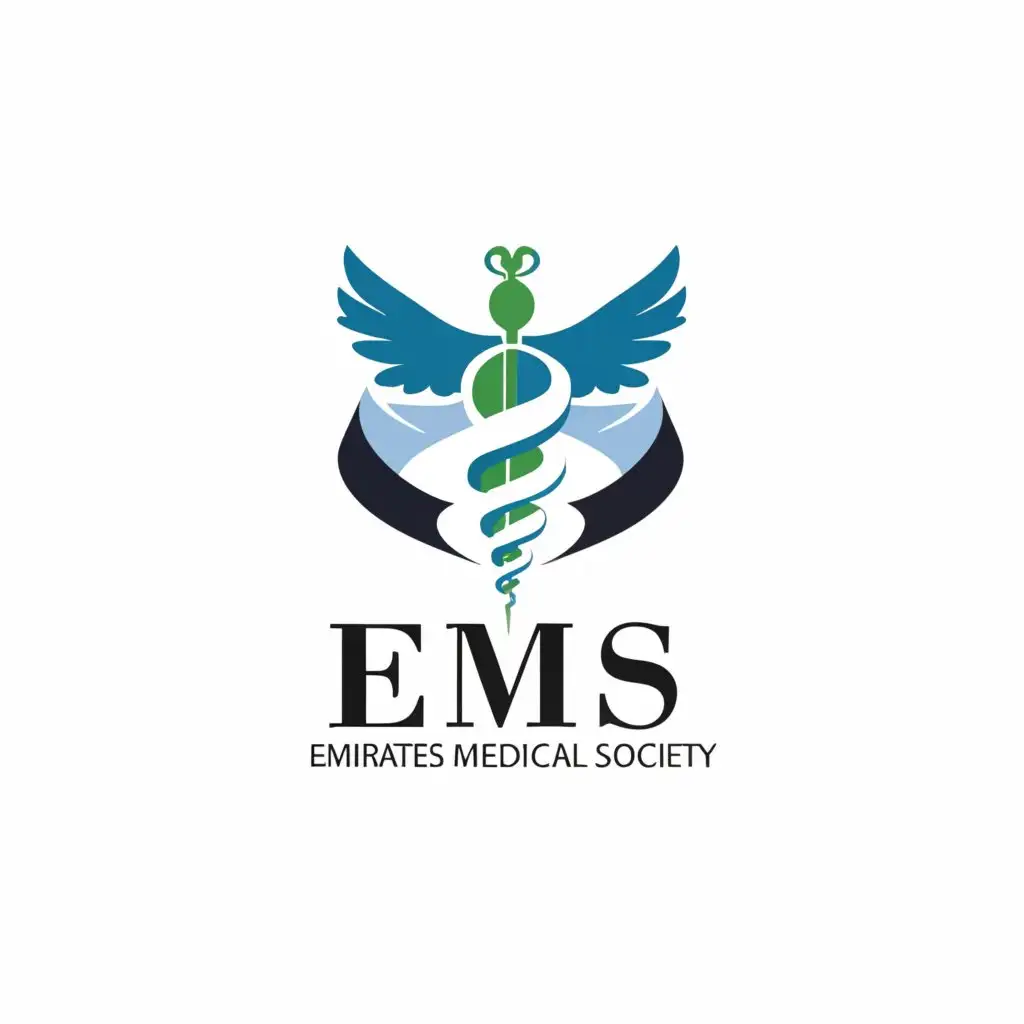 a logo design,with the text "EMS", main symbol:EMS
Emirates Medical Society,Moderate,clear background