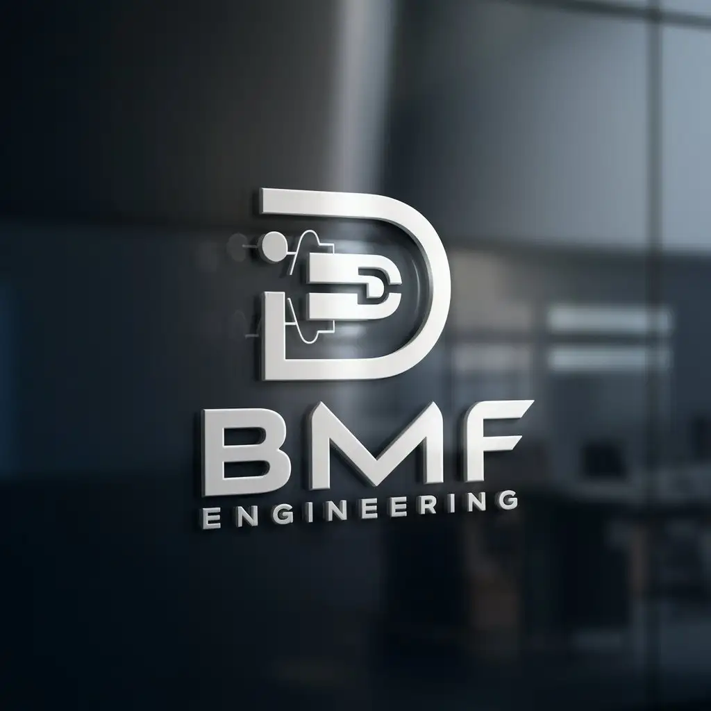 Логотип компаниии БМФ инжиниринг. Без фона. Компания занимается разработкой, производством приборов и изделий.