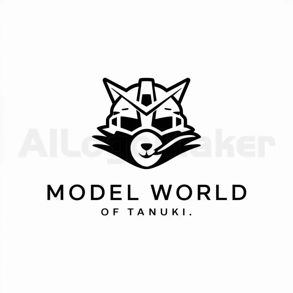 a logo design,with the text "model world of tanuki", main symbol:sea raccoon, Gundam model,Minimalistic,be used in  Others  industry,clear background