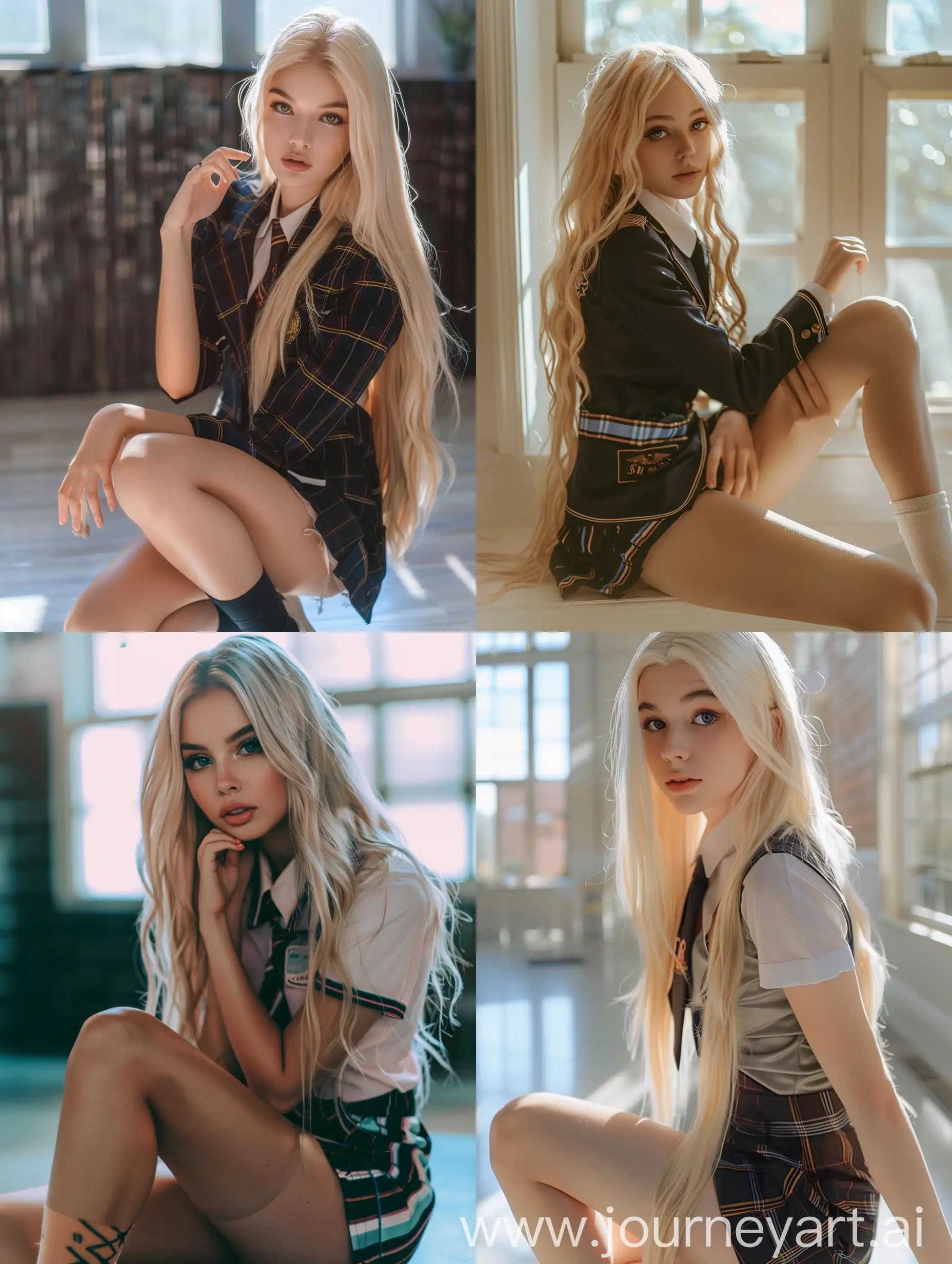 Influencer-School-Girl-with-Long-Blond-Hair-in-Fitness-Pose