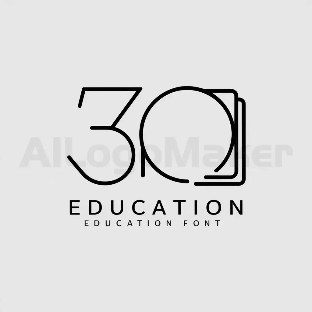 a logo design,with the text "30", main symbol:book,Minimalistic,be used in Education industry,clear background