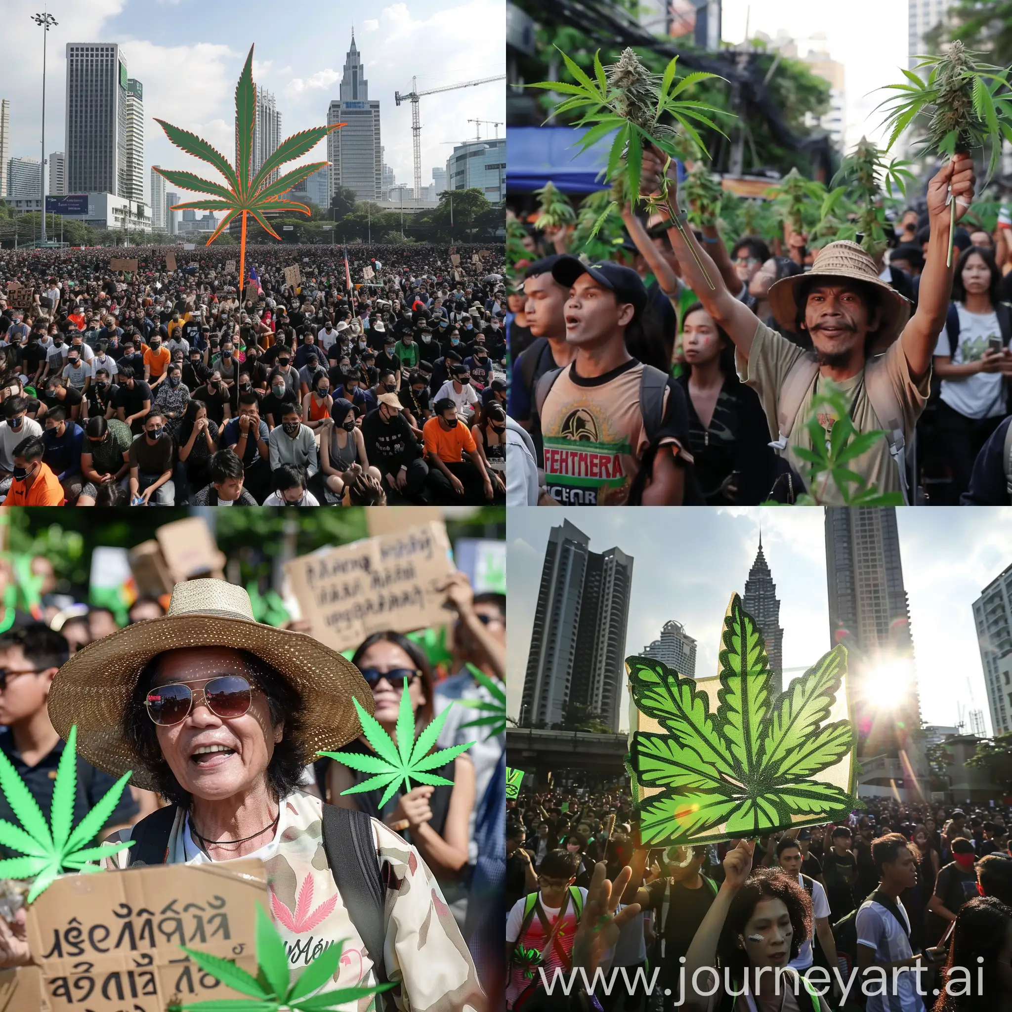 cannabis legalization protest in Bangkok