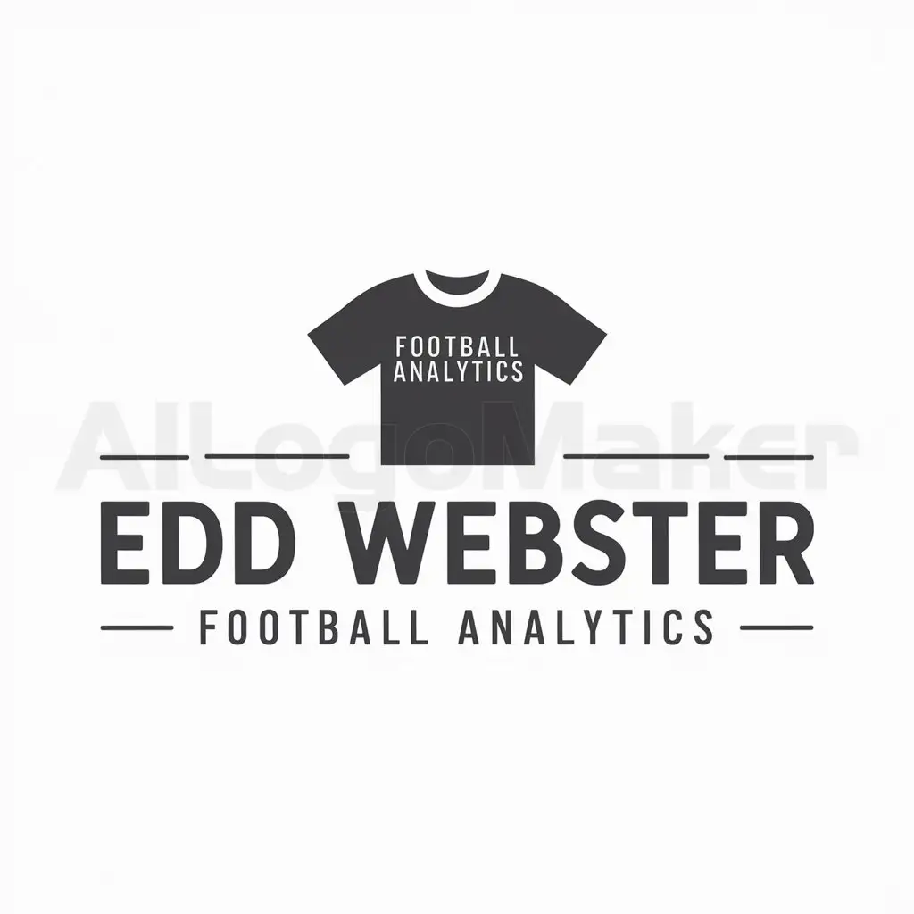a logo design,with the text "Edd Webster Football Analytics", main symbol:Football Shirt,Moderate,be used in Sports Fitness industry,clear background