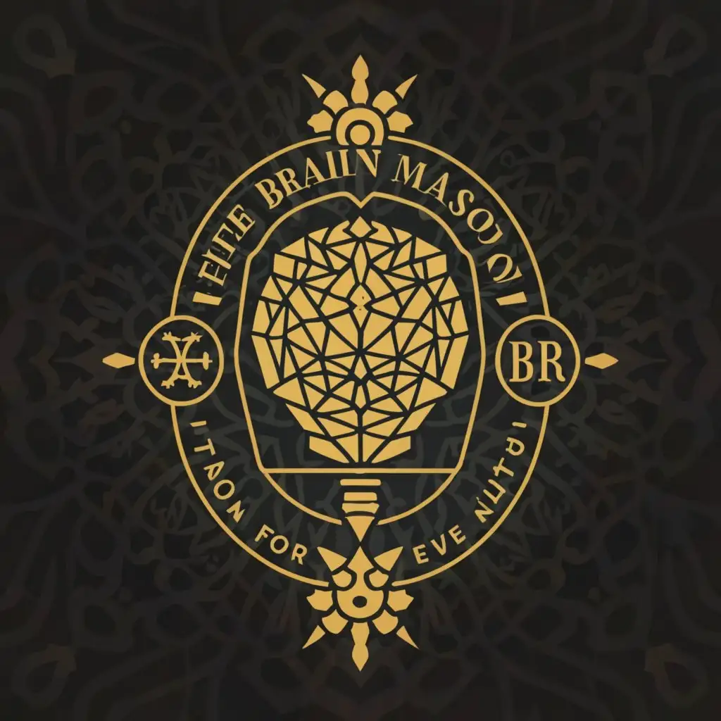 a logo design,with the text "The brain mason", main symbol:Religious,complex,be used in Religious industry,clear background