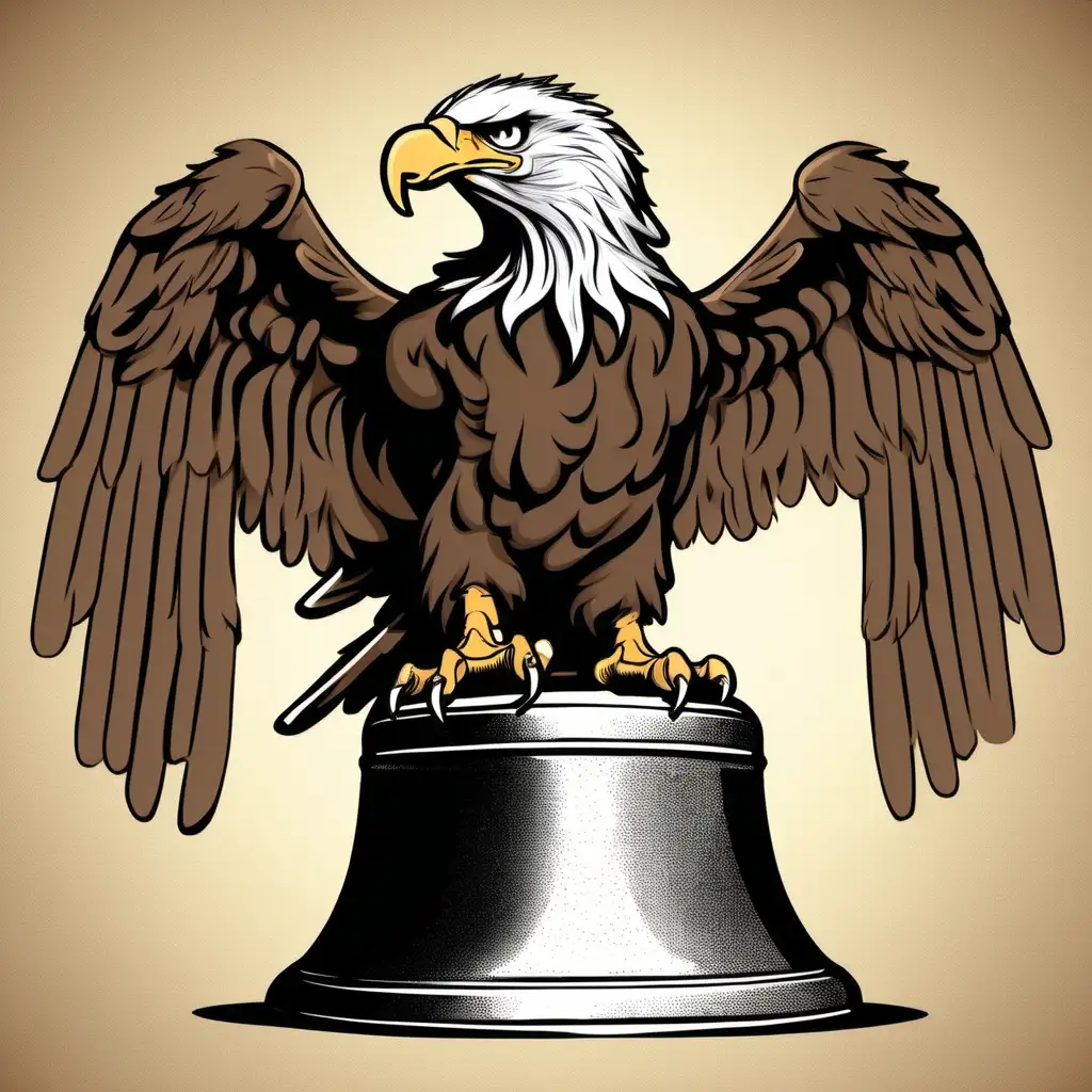 Majestic Eagle Holding the Iconic Liberty Bell