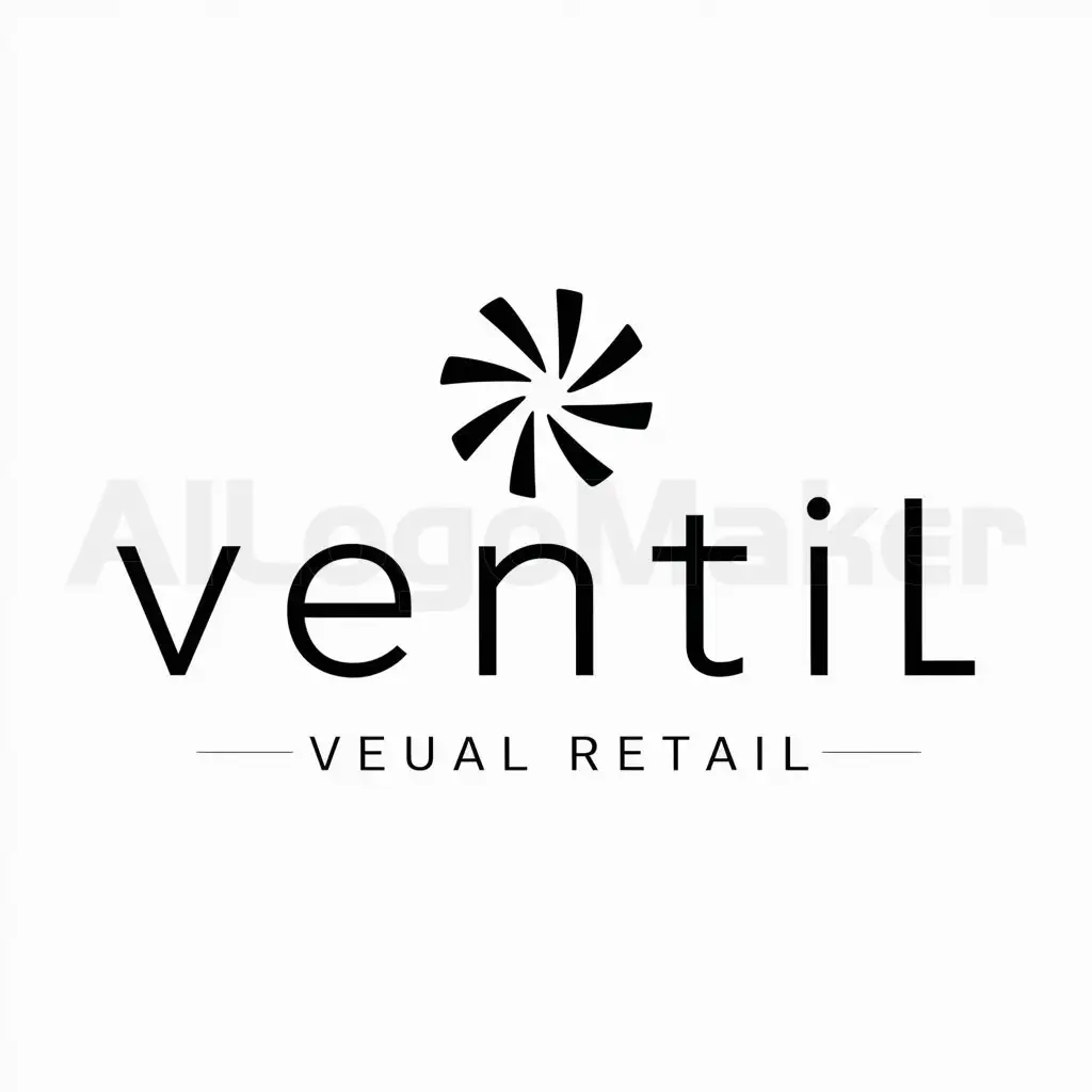 a logo design,with the text "Ventil", main symbol:fan,Minimalistic,be used in Retail industry,clear background