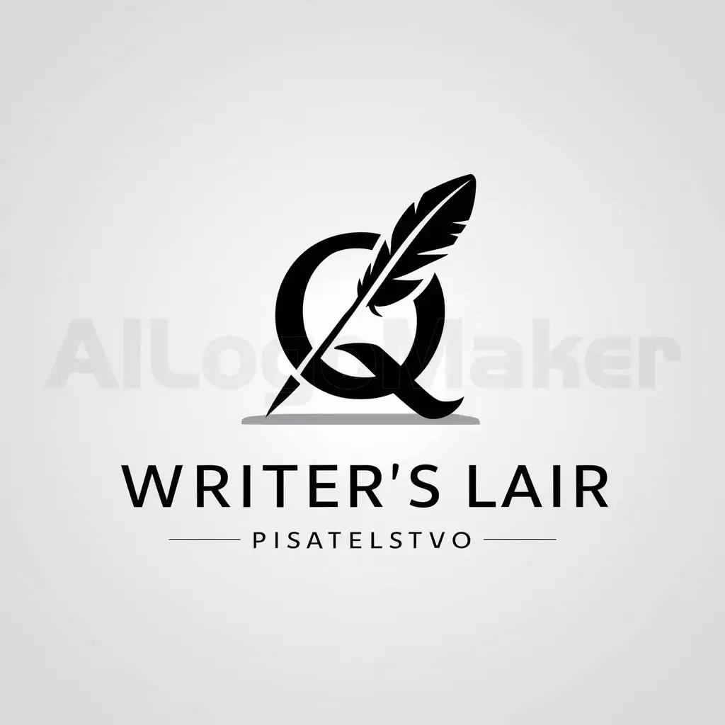 LOGO-Design-For-Writers-Lair-Elegant-Typography-with-Quill-Symbol-on-Clear-Background