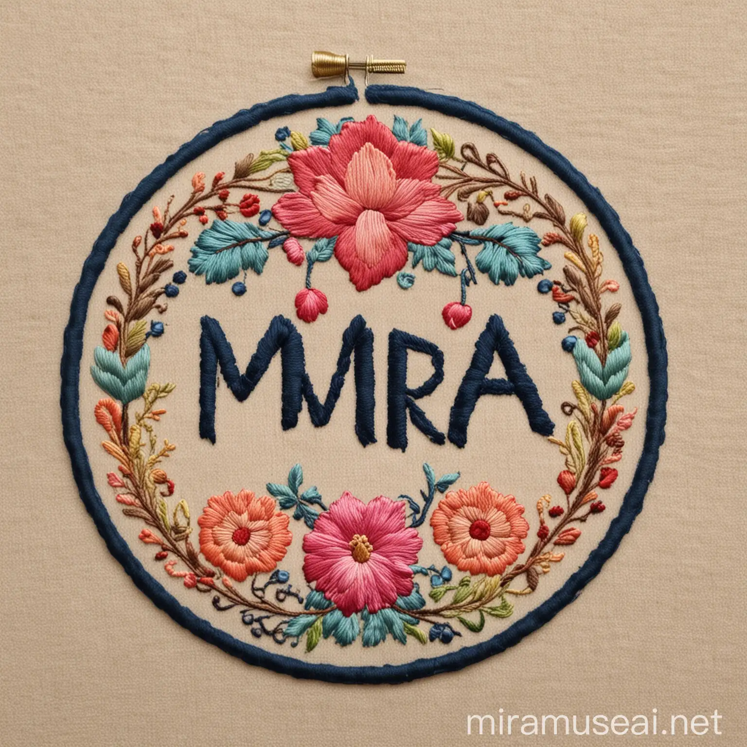 logo for my embroidery business on the name of mira stitch