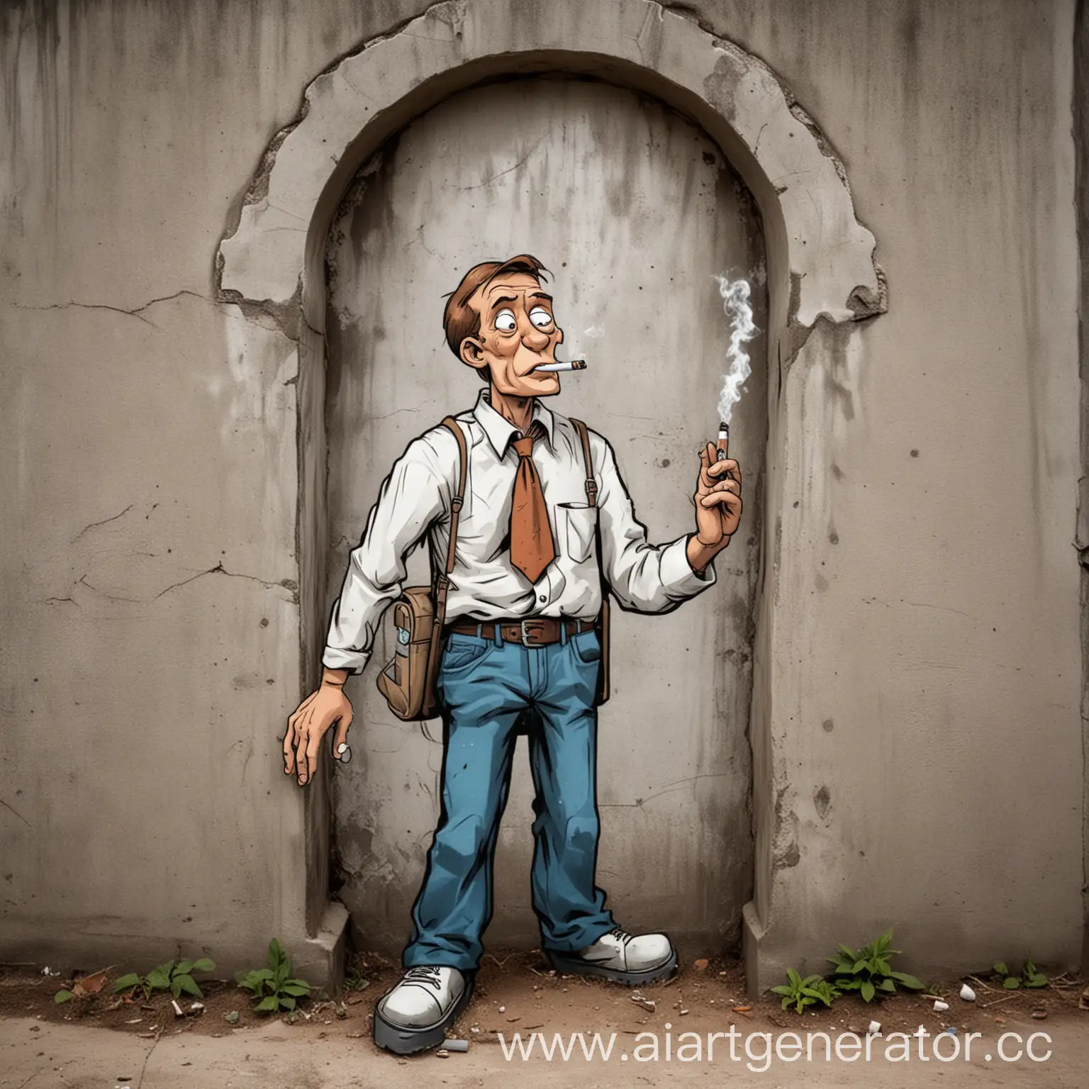 сигарета ведет за руку человека в могилу рисунок мультяшный