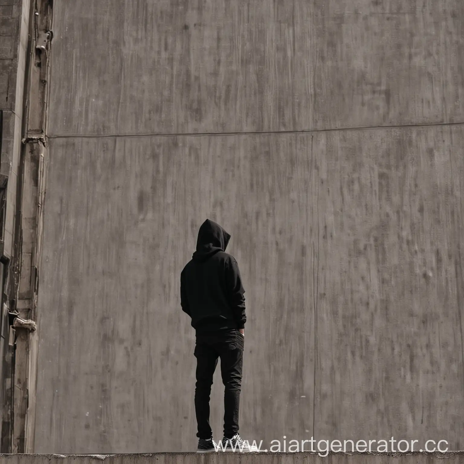 Man-in-Black-Hoodie-Standing-on-Building-Edge-Observing-Cityscape