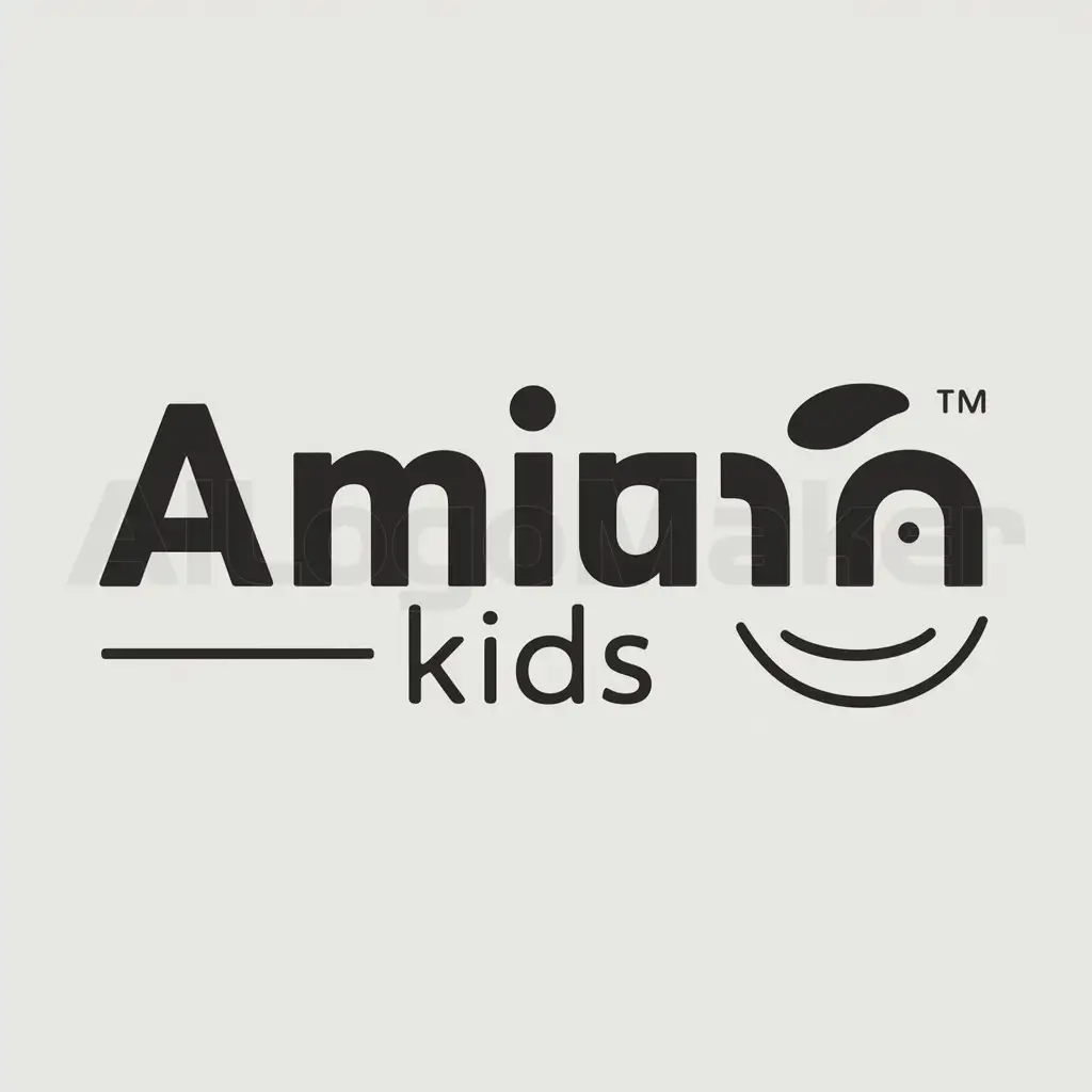 a logo design,with the text "Amina Kids", main symbol:Lyuboy,Moderate,be used in Retail industry,clear background
