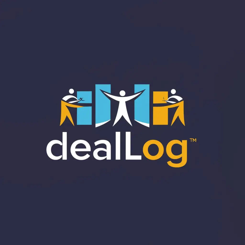 a logo design,with the text "DEALLOG", main symbol:team of logistics architects, creating bridges between cargoes and all corners of the world. We offer individual solutions for cargo transportation, ensuring safety and efficiency at every step of the way.,Moderate,be used in Legal industry,clear background