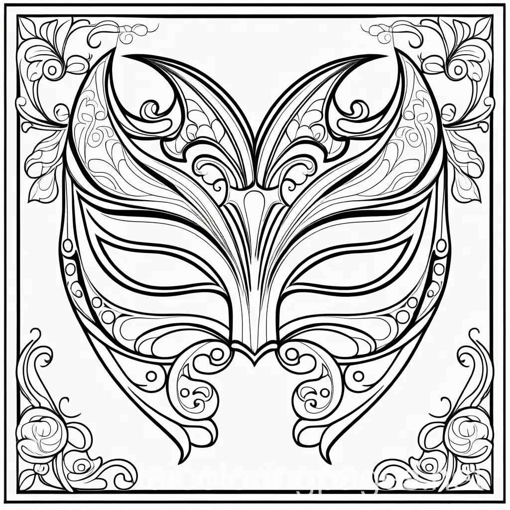 Carnival-Masks-Coloring-Page-with-Bold-Marker-Lines