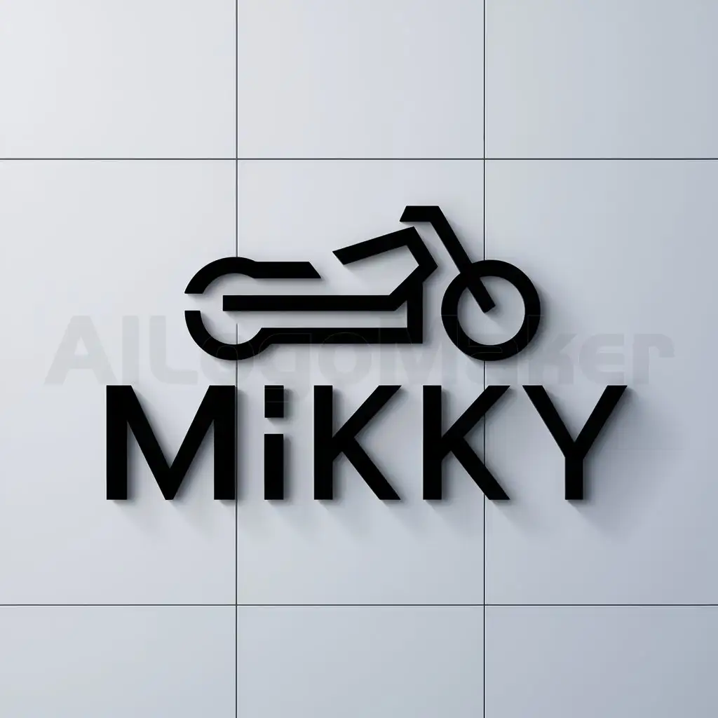 a logo design,with the text "mikky", main symbol:moto delibery,complex,clear background