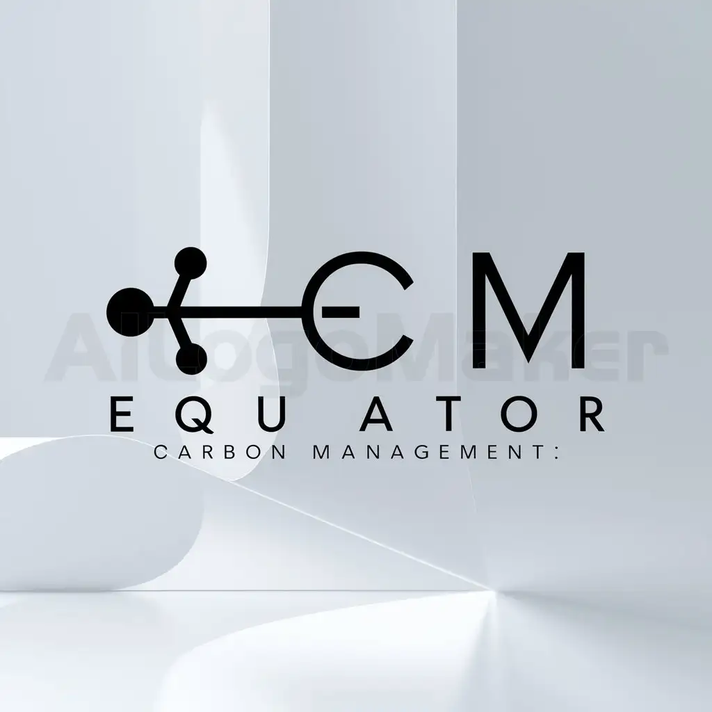 a logo design,with the text "Equator Carbon Management", main symbol:CO2 and ECM,Minimalistic,clear background