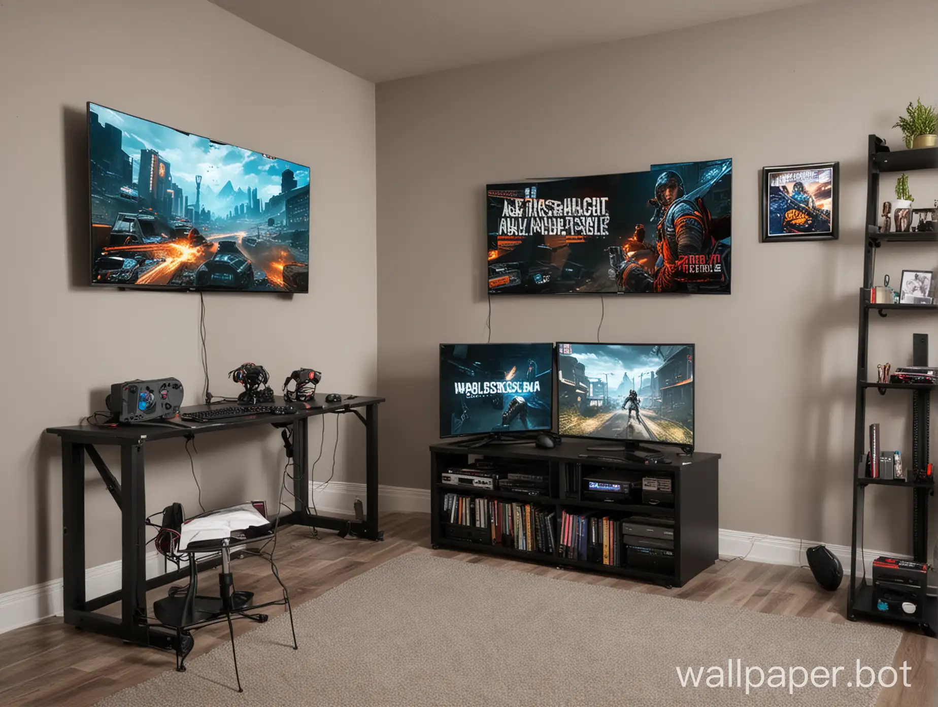 Modern-Gaming-Setup-in-a-Cozy-Room-with-Ambient-Lighting