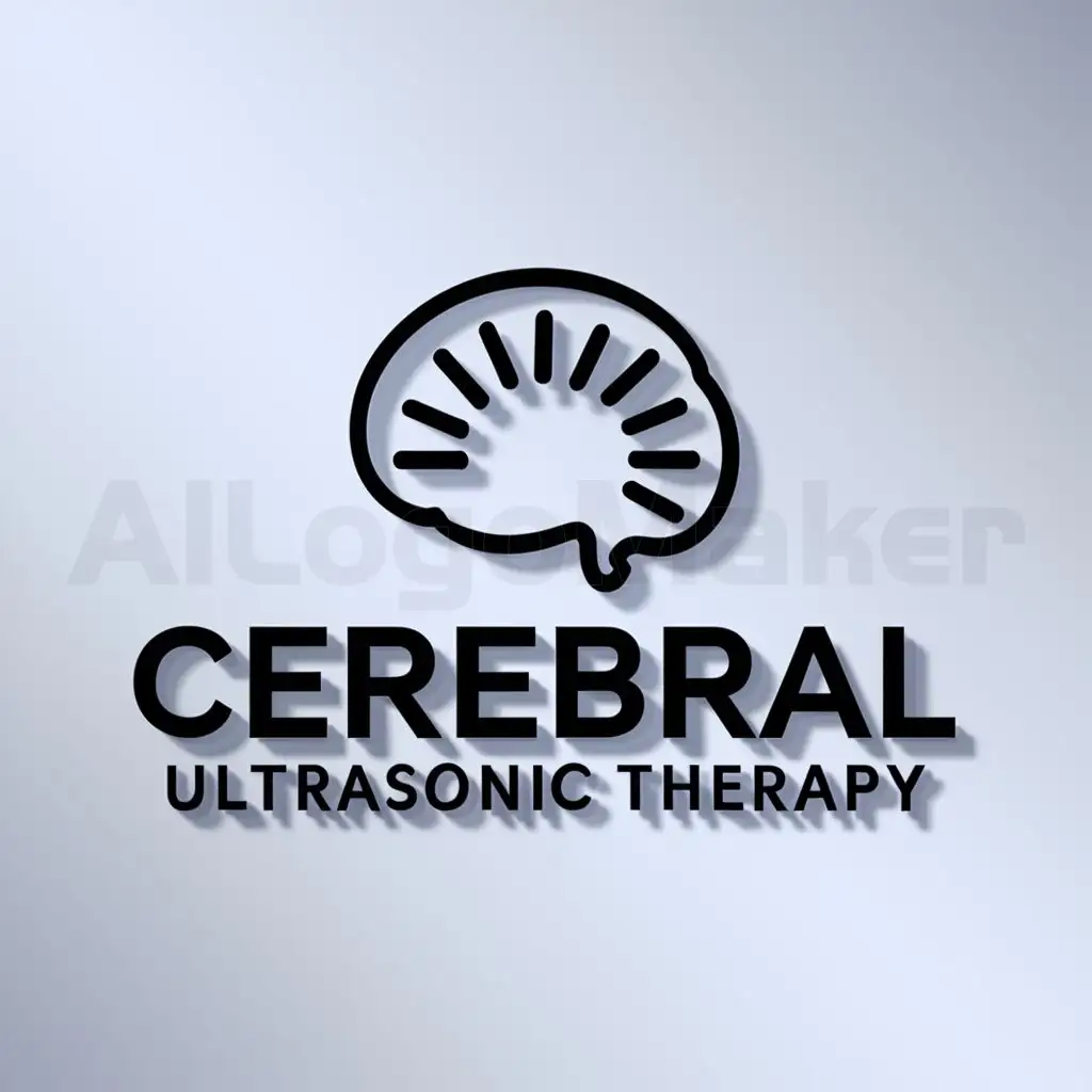a logo design,with the text "cerebral ultrasonic therapy", main symbol:brain contour, ultrasound, medical,Moderate,be used in Medical Dental industry,clear background