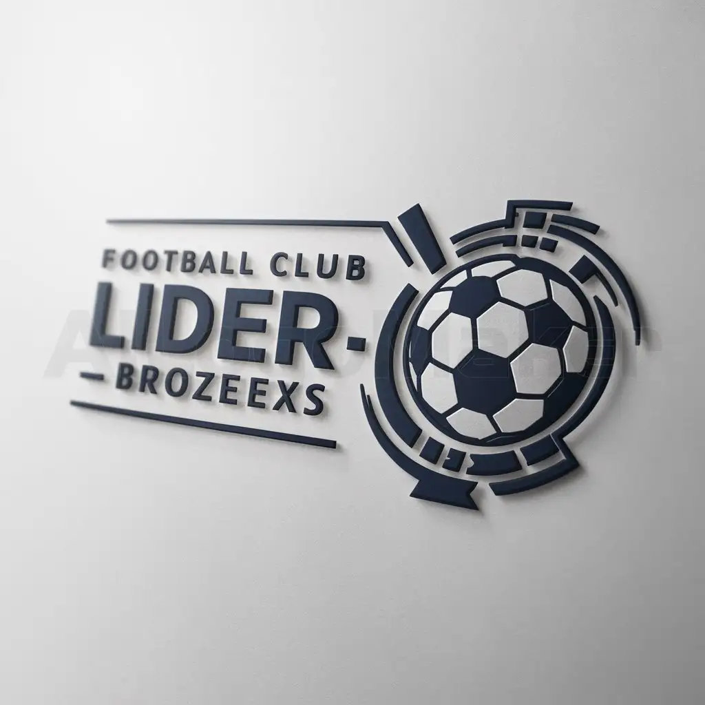a logo design,with the text "football club Lider-Brozexs", main symbol:football ball, cup, football goals,Moderate,be used in sport industry,clear background