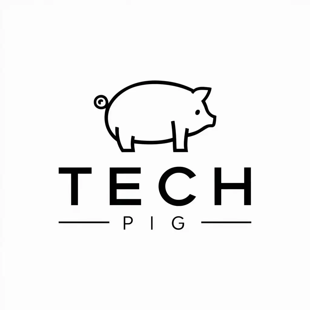 LOGO-Design-for-Tech-Pig-Minimalistic-Pig-Symbol-on-Clear-Background