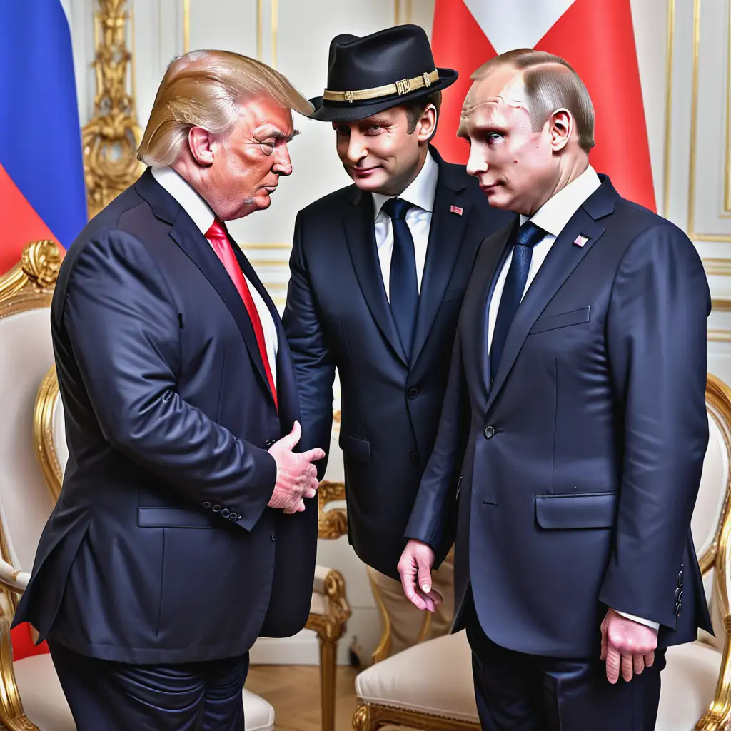 World-Leaders-Putin-Trump-and-Macron-Wearing-Hats-Together