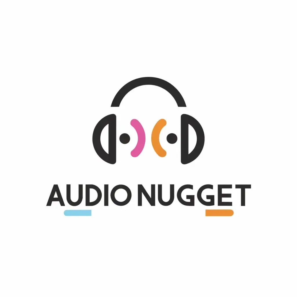 a logo design,with the text "Audio nugget", main symbol:Headphones,Moderate,be used in Events industry,clear background