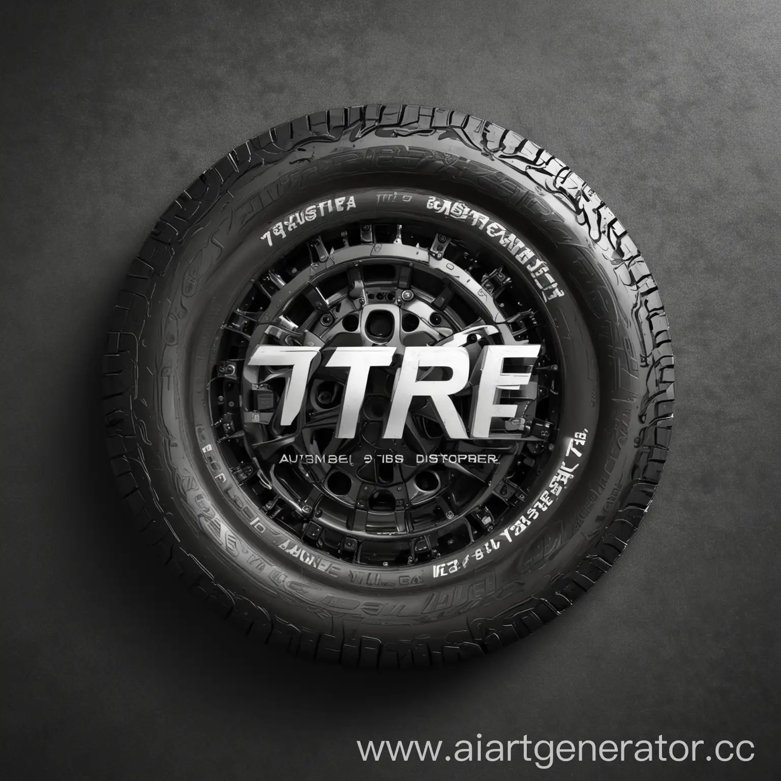 Automobile-Rubber-Store-Tire-Logotype-with-Tires-and-Disks