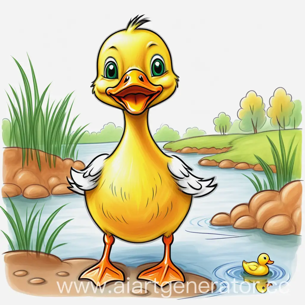 Simple-Childrens-Drawing-of-a-Little-Duck-for-Childrens-Book