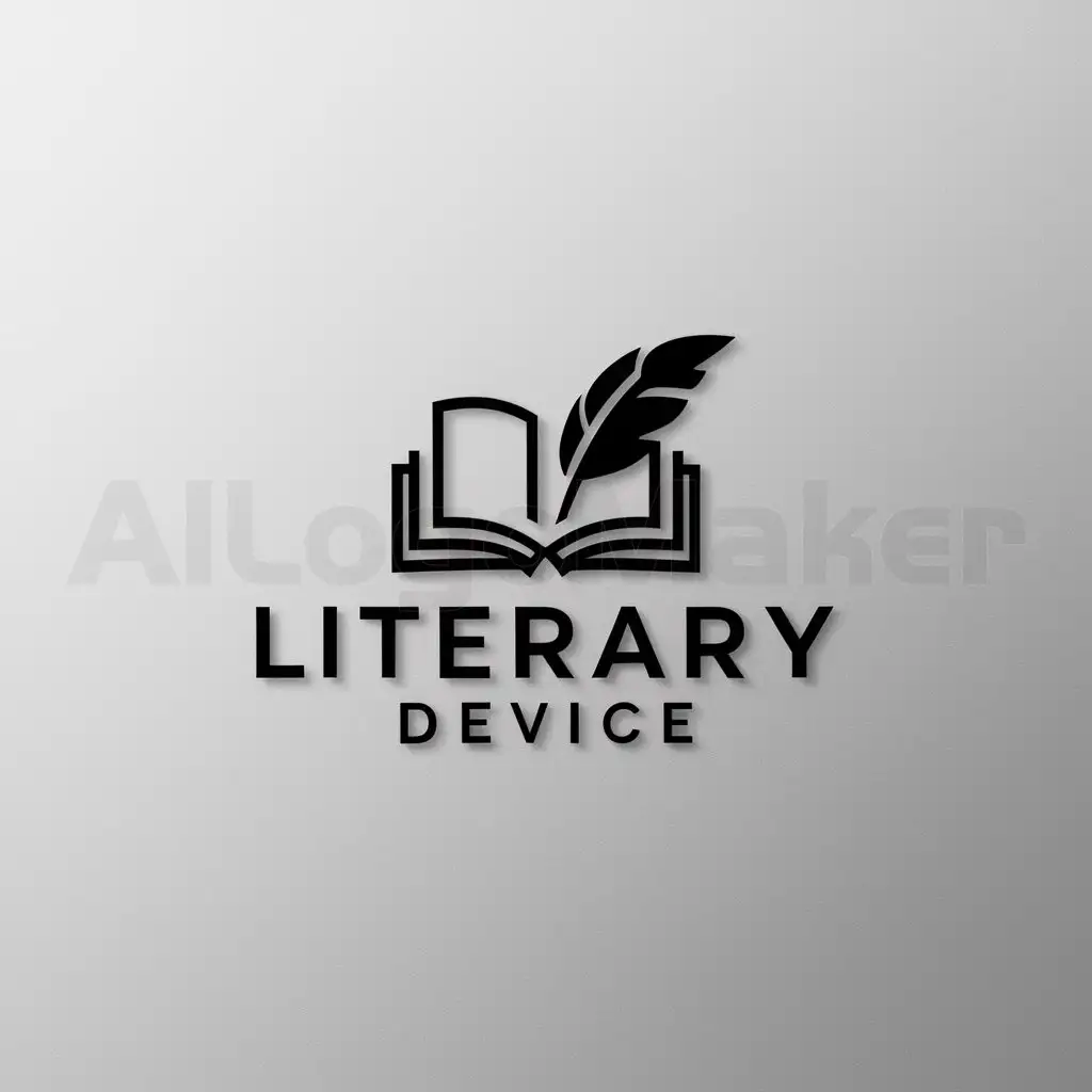 a logo design,with the text "Literary Device", main symbol:something related to English vocabulary, literary devices,Minimalistic,clear background