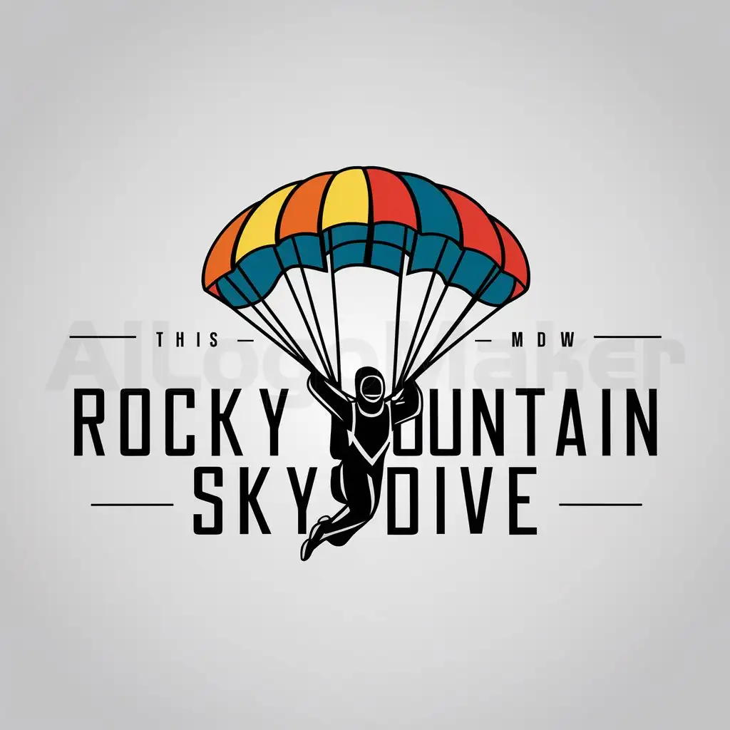Logo-Design-for-Rocky-Mountain-Skydive-Thrilling-Skydiver-in-Action