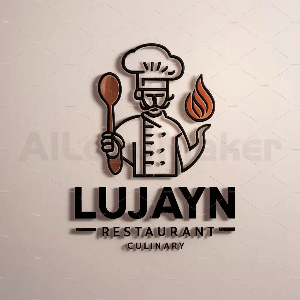 a logo design,with the text "Lujayn", main symbol:Arabic Chef,Moderate,be used in Restaurant industry,clear background